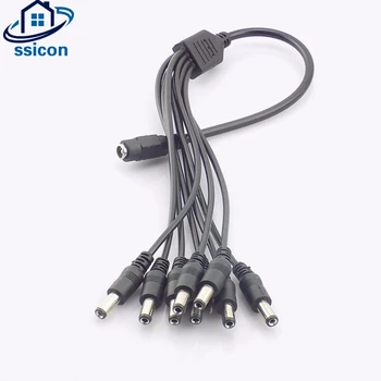 

SSICON 10Pieces DC Power 5.5x2.1mm 1 Female to 8 Male DC Power jack Adapter 8 ways Splitter Plug Cable Connector 12V Supply