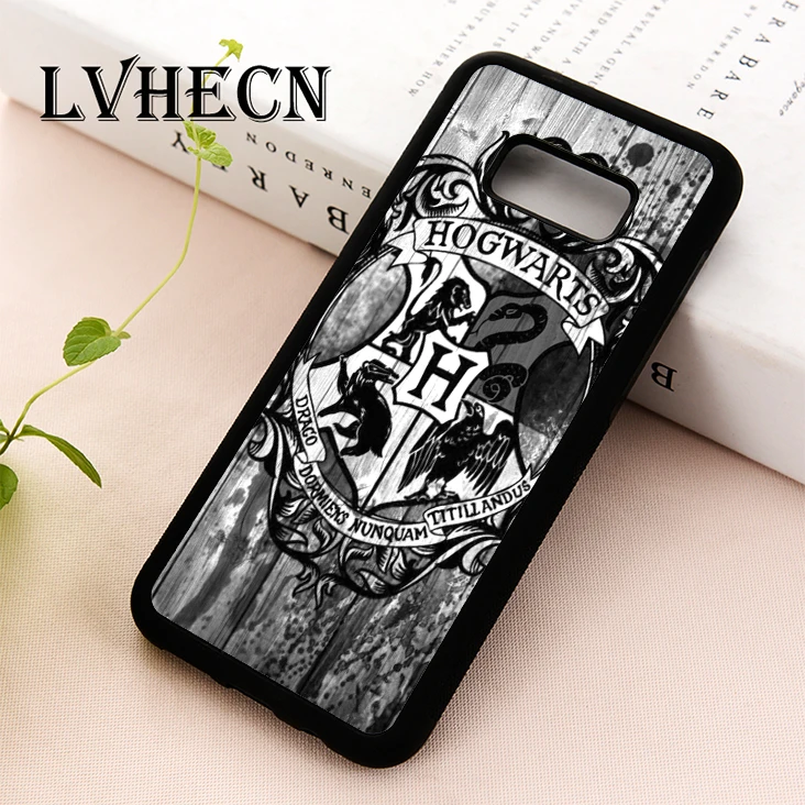 

LvheCn TPU phone case for Samsung Galaxy S5 S6 S7 S8 S9 S10 EDGE PLUS S10e Note 5 8 9 Hogwarts Crest Harry Potter Wizard School