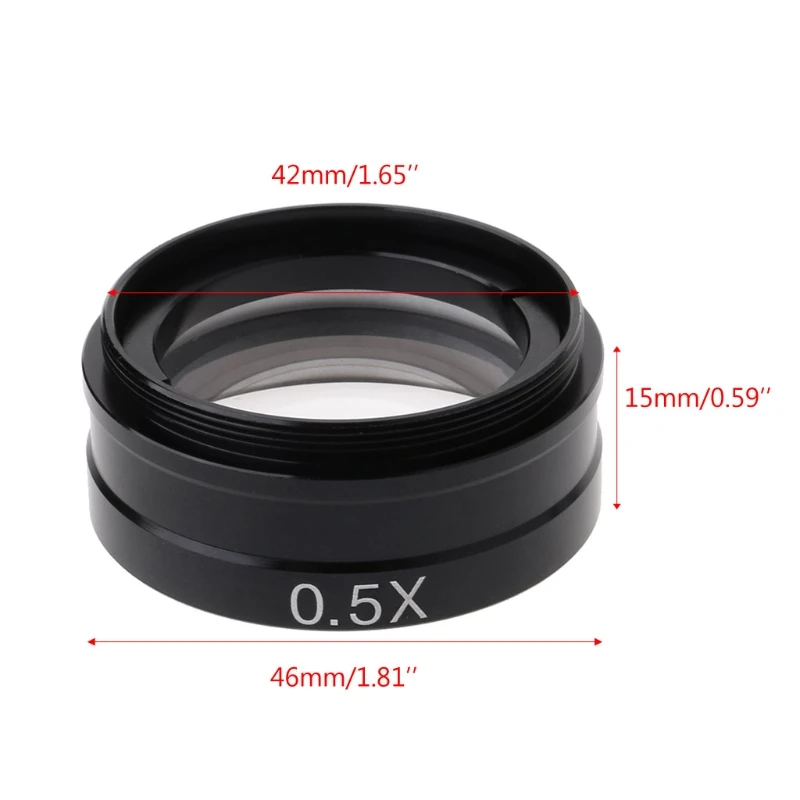 0.5X Barlow Lens Auxiliary Objective Glass for XDC-10A Microscope C-MOUNT Lens 649E