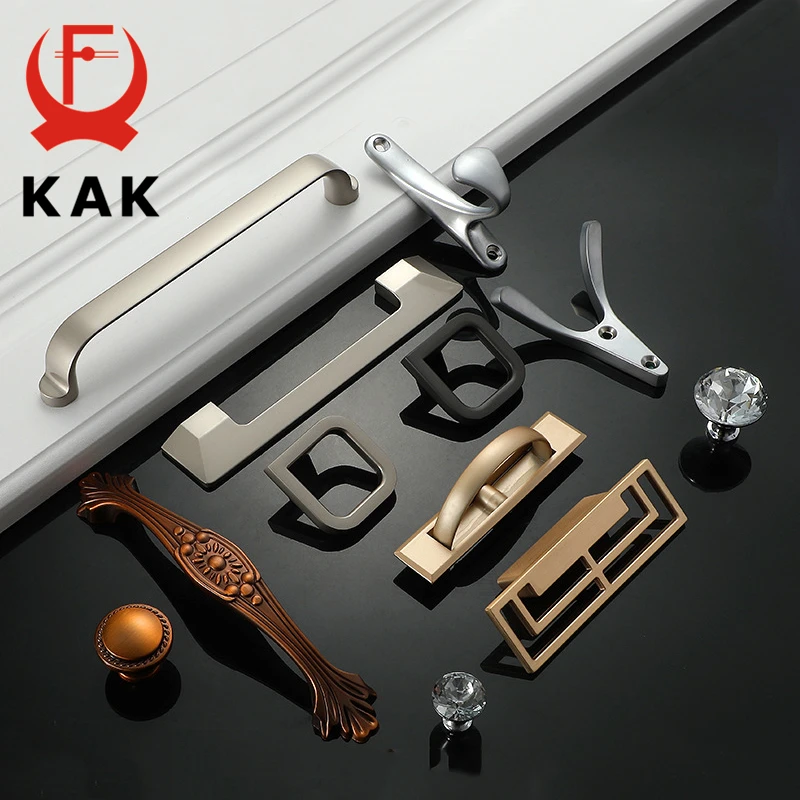 KAK жемчужно серые ручки шкафа золотые черные твердые цинковые сплав кухонные для