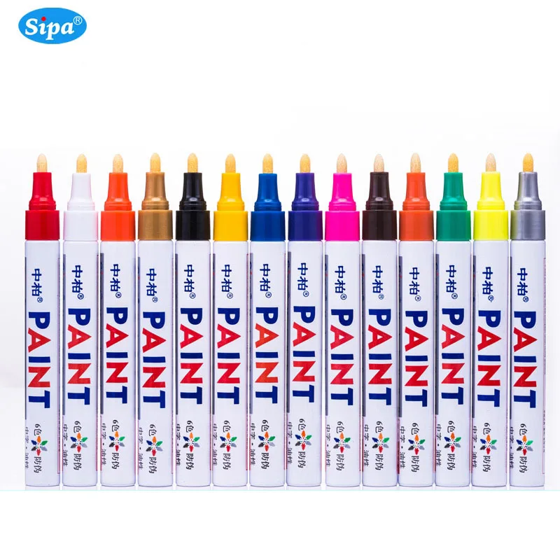 

13pcs sipa 3MM Permanent Rubber Paint Marking Waterproof Oil Color Marker Pen Metallic DIY Art Marker Graffiti Paint