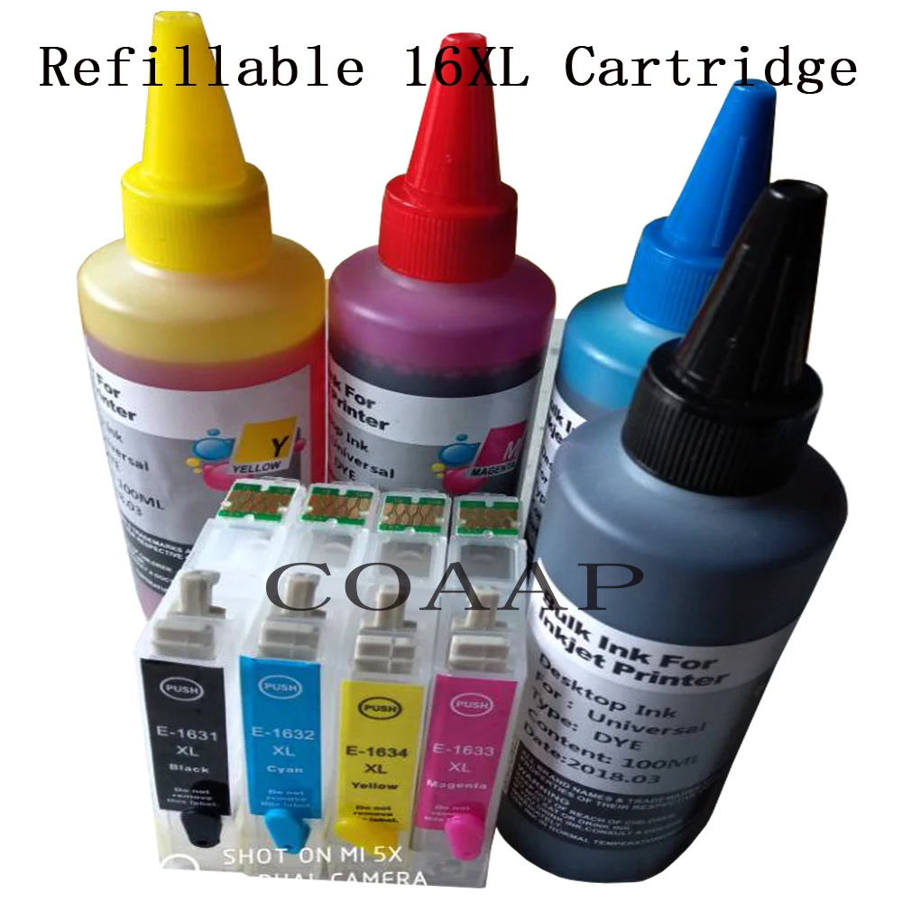 4 Pcs T1635 T1621 T1631 ink cartridge kit for Printer WorkForce WF-2510WF WF-2520NF WF-2540 WF-2630WF WF-2650DWF + 400ML | Компьютеры и