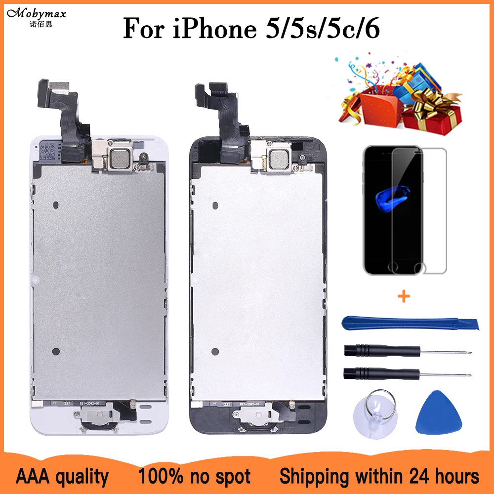 Для iPhone 5 5S 5C 6 ЖК дисплей сенсорный экран дигитайзер Главная Кнопка камера в сборе