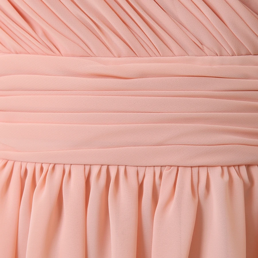 Розовые шифоновые платья подружки невесты, новинка 2019 года, модные вечерние платья трапециевидной формы для вечерние выпускного вечера