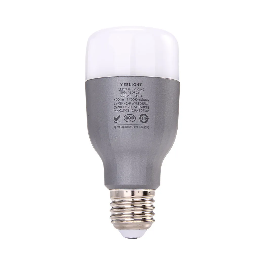 Xiao mi Yeelight Blue Ii светодиодная смарт-лампочка красочный(цвет) e27 9 Вт 600 люмен mi свет смартфон Wi Fi дистанционное управление
