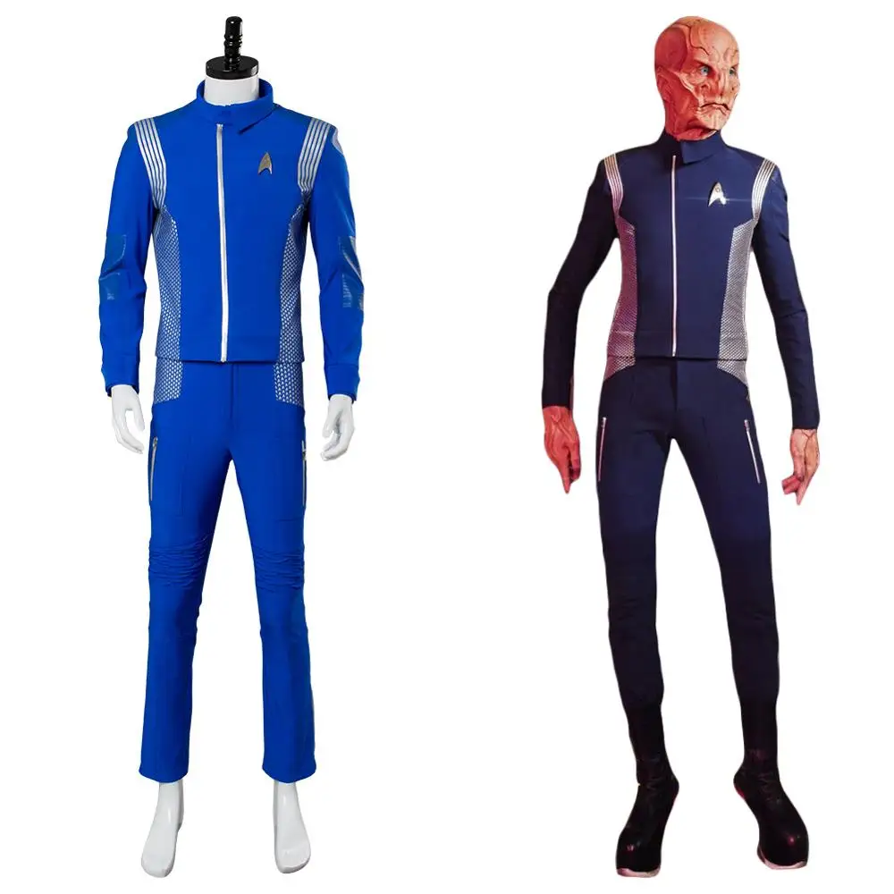

Star Cosplay Costume Trek Discovery-Lt. Saru Uniform Suit Adult Outfit Halloween Carnival Costume