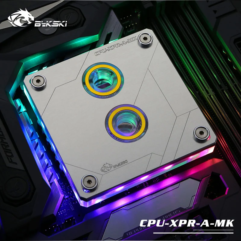 Bykski cpu-XPR-A-MK-V2 RBW RGB Led cpu водяного охлаждения блок для Intel 115x2011 2066 серебристый