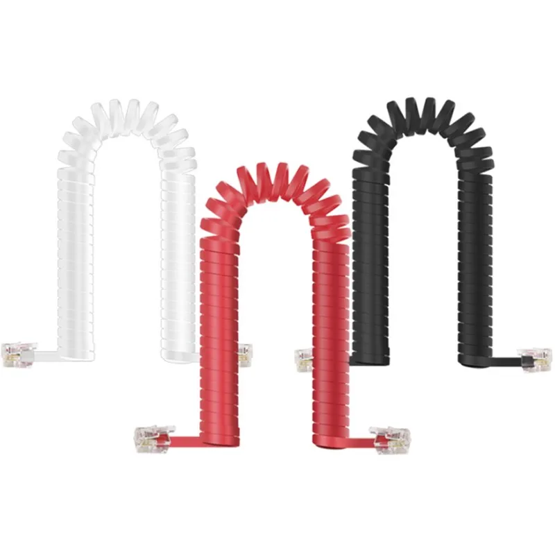 

Telephone receiver line copper foil wire 4 core landline microphone super elastic handle connection line spring line m65