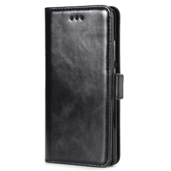 Премиальный кожаный чехол-книжка чехол с магнитной пряжкой с откидной крышкой-подставкой и мягкий чехол для задней крышки для samsung Galaxy S7 край S8 S8+ S9 S9+ плюс Note8 Note 8 - Цвет: black