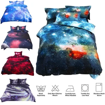 

3d Print Sky Stars Universe Night Duvet Cover Set Pillow Sham Flat Sheet Sets US