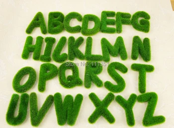 

6pcs 9*7 Artificial Moss Grass Letter Alphabet A-Z Flower Decorative Home Wedding Craft