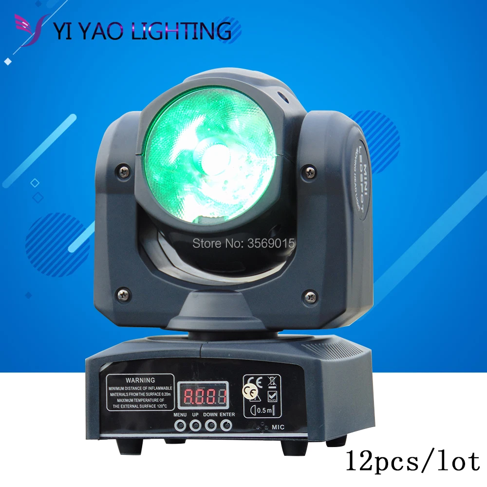 

12pcs/lot Mini Moving Head Light 60W RGB 4 in 1 LED 10/13 Channel Wash Effect Stage for DJ Wedding Party Bar Club