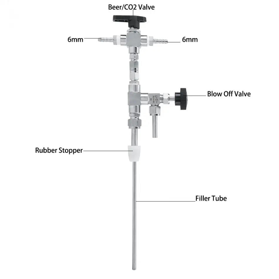 304 Нержавеющая сталь заполнителя бутылки счетчик Давление бутылка пива наполнителя самогон CO2 пивной пивоваренный набор для домашнего пивоварения Барные инструменты