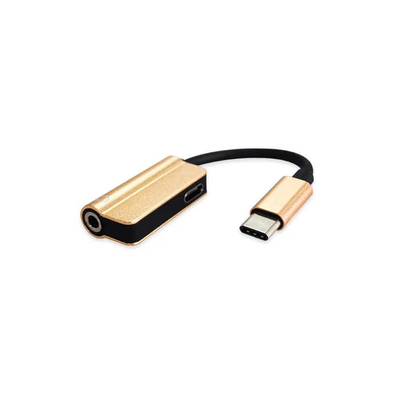 100pcs wholesale bundle 2 in 1 Type C To 3 5mm Jack AUX Audio Headphone USB Adapter Charger Cable 100pieces