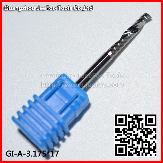 

3.175*17 Solid Carbide Single Flute Spiral Bits For Acrylic Cutting A Series