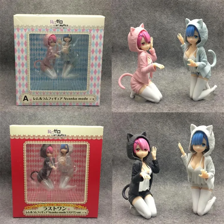 Re:Zero Kara Hajimeru Isekai Seikatsu Rem & Ram Nyanko Mode PVC Figure Toy Anime Collectible Model Figurine Doll Re:Zero Kara Hajimeru Isekai Seikatsu Rem & Ram Nyanko Mode PVC Figure Toy Anime Collectible Model Figurine Doll