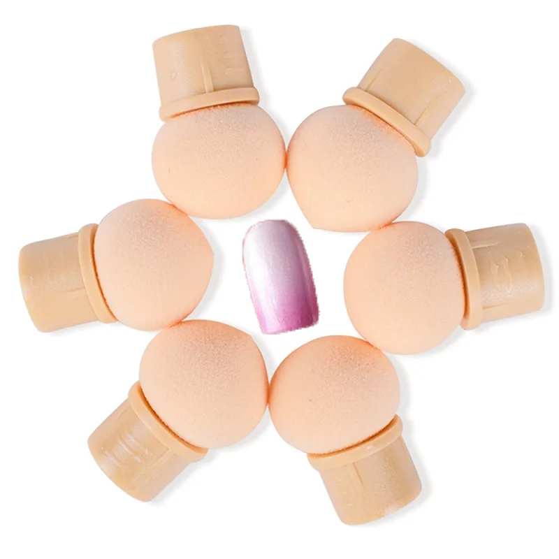 6 Pcs Reusable Sponge Double Gradient Glitter Replaceable Nail Art