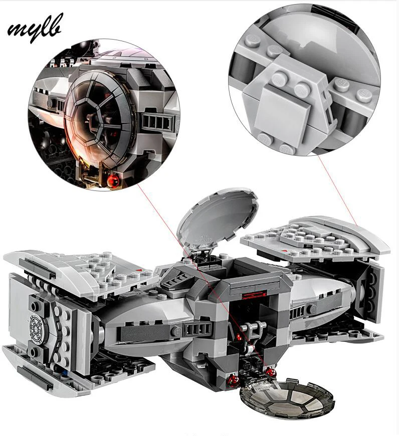 

mylb Star wars model building kits compatible with city The Force Awakens TIE Advanced Prototype fighter blocks drop shipping