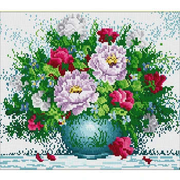 

HOT!!Window Sill Flowers Pattern Diamond Embroidery DIY Needlework Diamond Painting Cross Stitch 5D Rhinestones Painting