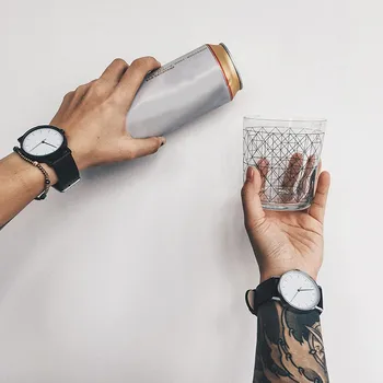 

STOCK Hot Fashion Men's Watch Sports Quartz Clock Mens Casual Simple Luxury Leather Business Wrist watches montre homme