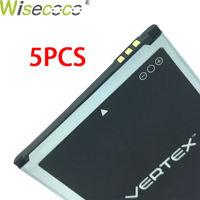 

WISECOCO 5PCS/LOT In Stock High Quality 2019 New Original Battery For Vertex Impress Luck Mobile phone With Tracking Number