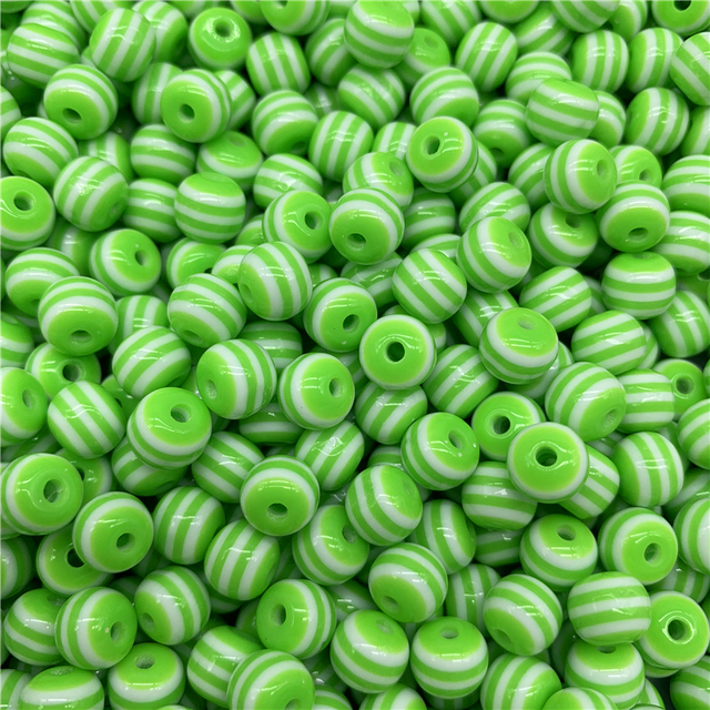 8mm 10mm Resin Spacer Beads Round Beads Stripe Spacer Beads For Jewelry Making DIY Bracelet Necklace Accessories