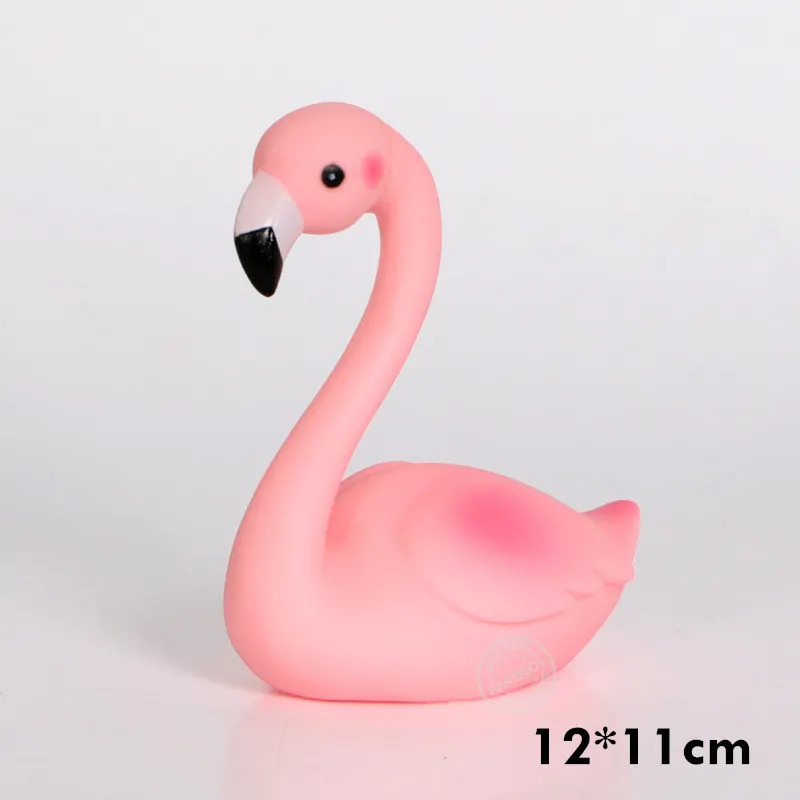 1pcs pink flamingo cake topper Happy Birthday Cake Decoration Flamingo Party Decor wedding deco BabyShower summer party supplies - Цвет: Collapse the wings