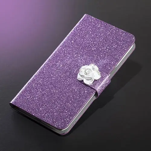 Dneilacc роскошный высококачественный кожаный магнитный Авто Флип-Бумажник Стенд сотовый Чехол для телефона для HOMTOM S16 чехол-крышка - Цвет: Purple Camellia