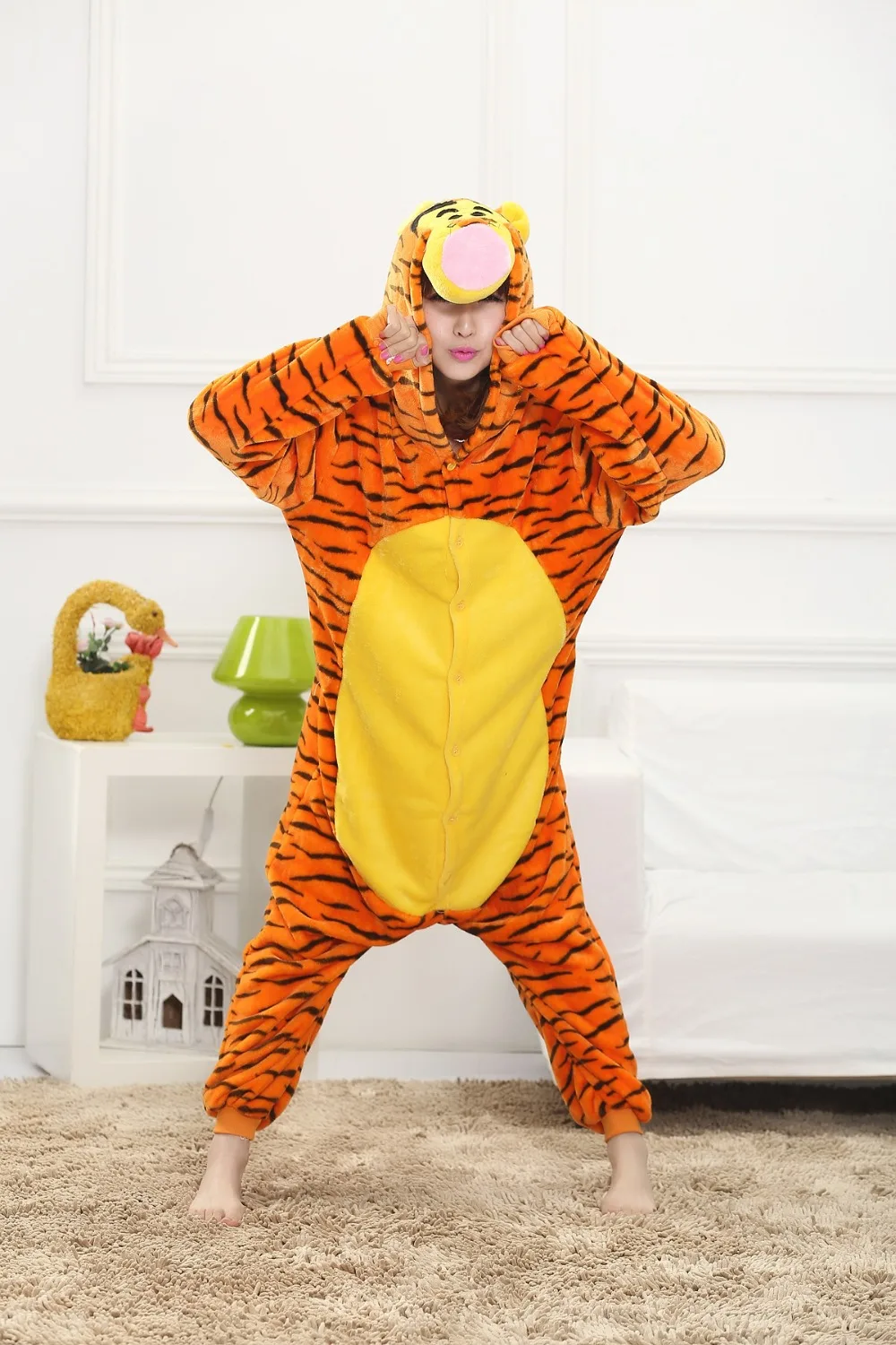 3D стерео животных Angry Tigger Косплей пижамы для женщин мужчин взрослых унисекс Onesie