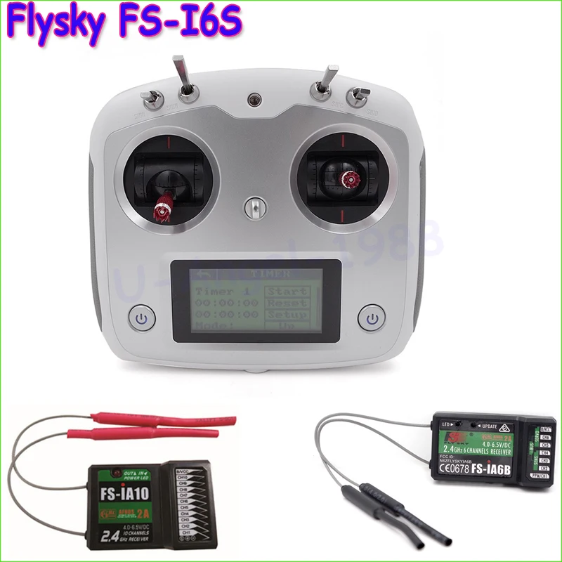 1pcs Original Flysky FS-I6S 10ch 2.4G AFHDS 2A RC Transmitter Control w/ FS-iA6B FS-iA10 Receiver For RC Helicopter VS FS-i6