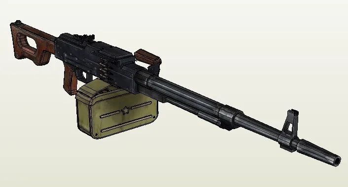Журнал Издание JSA9 3D бумажная головоломка модель 1: 1 размер бумажная модель PKM Пулеметы