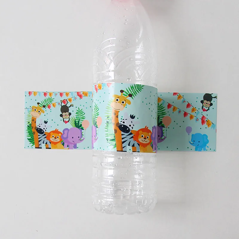 Джунгли животные бумажные наклейки DIY подарки наклейки на ящики сафари День рождения украшения Дети конфеты коробка выпечки посылка наклейки