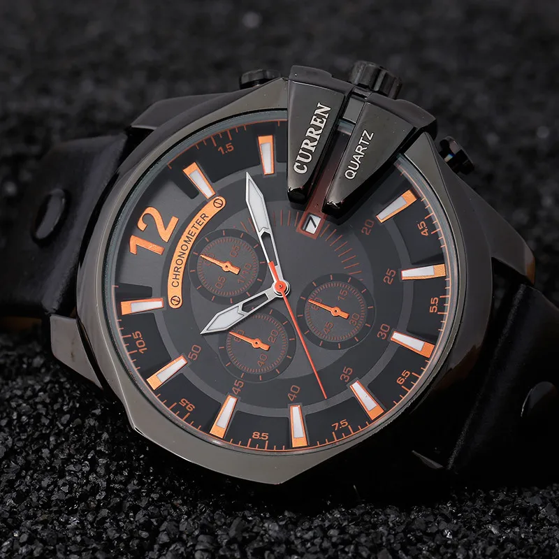 Curren 8176 мужские часы лучший бренд класса люкс золотые модный кожаный ремешок