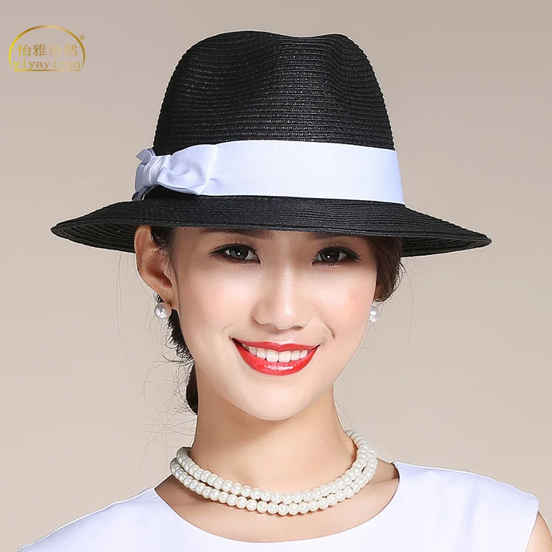 2018 Lady New Straw Hat Female Version Anti-ultraviolet Summer Sun Cap Girls Leisure Sun Shading Beach Cap Foldable  B-7799