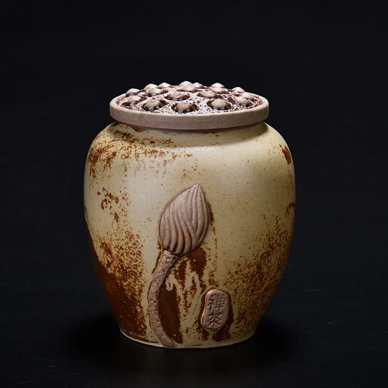 Керамическая чайная коробка, емкость для хранения посуды, грубая керамика фиолетовый; песок контейнеры для чая s m l банка для чая конфеты креативный ящик для хранения фарфоровый подарок - Color: chaishaoben S