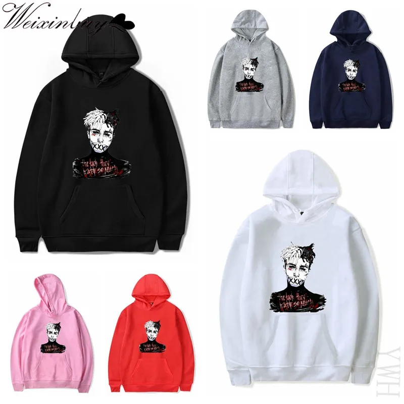 

Newest XXXTentacion Hip Hop Hoodie Fashion Sweatshirt Printed Pullover Sweatshirt Rapper Jahseh Dwayne Onfroy Men Clothing YWH1