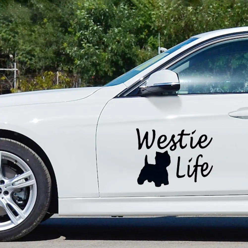 

Cute Dog Westie Life Reflective Car Vehicle Side Door Sticker Decal Decoration