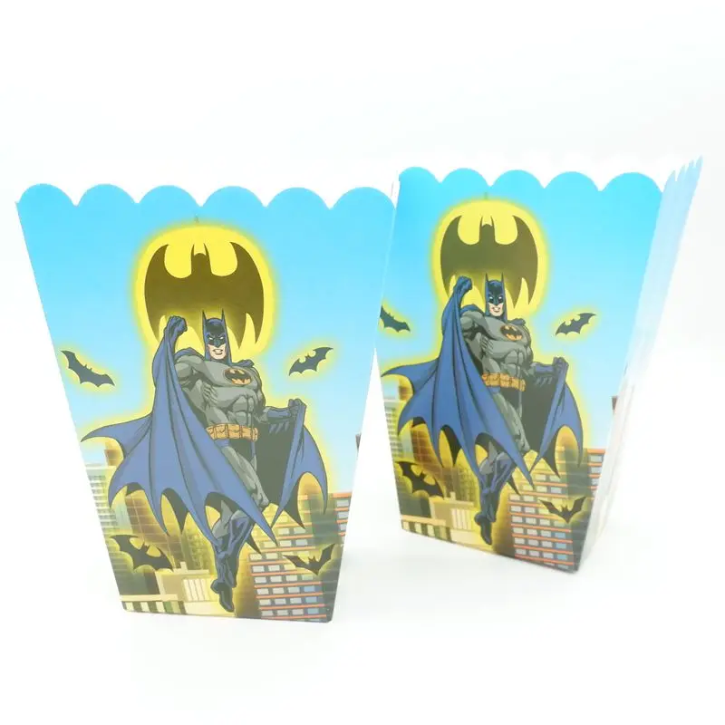 6 шт Единорог вечерние коробки для попкорна DIY День рождения украшения Единорог тема вечерние пакеты для попкорна Беби Шауэр детский сувениры - Цвет: Batman