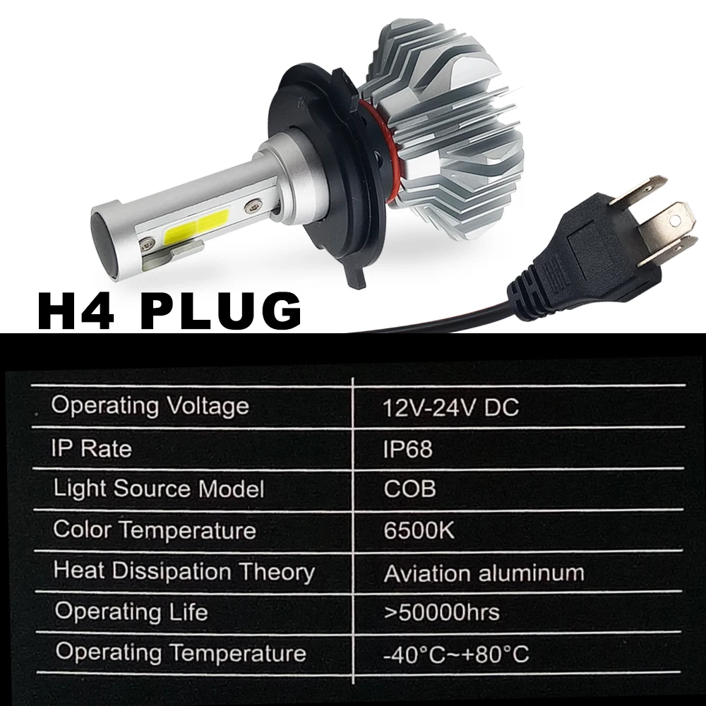 CO светильник 30 Вт H4 светодиодный головной светильник H7 Led 60 Вт автомобильный налобный фонарь 12 В 24 В противотуманный светильник 6500 к для Volve BMW Toyota Yaris Kia Soul