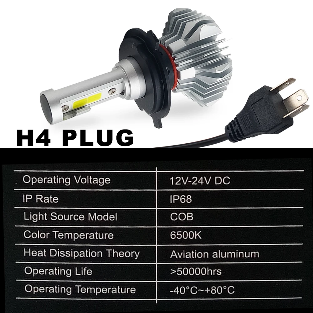 CO LIGHT 30 Вт H4 светодиодная лампа для фар H7 Led 60 Автомобильная фара 12 В 24