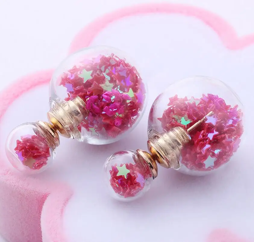 Double Gl Globle Bubble Stud Earring Finding Diy Double Gl Globle Bubble Stud Earring Finding Diy Sided Pierced Ear Earrings 12mm And 16mm In From Jewelry
