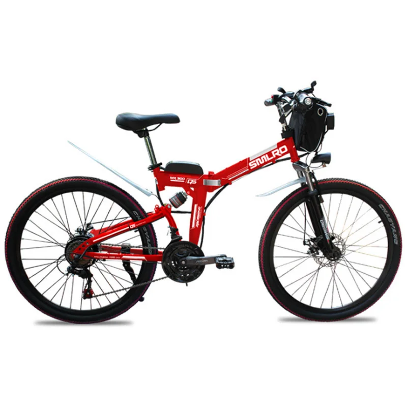 21 скоростной Электрический велосипед складной электрический велосипед 24 и 26 дюймов литиевая батарея складной горный велосипед Взрослый Электрический велосипед - Цвет: 24inch red