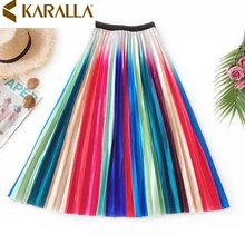 /розничная Новая женская юбка с принтом Летняя распродажа Индивидуальные женские цветные плиссированные юбки C1448