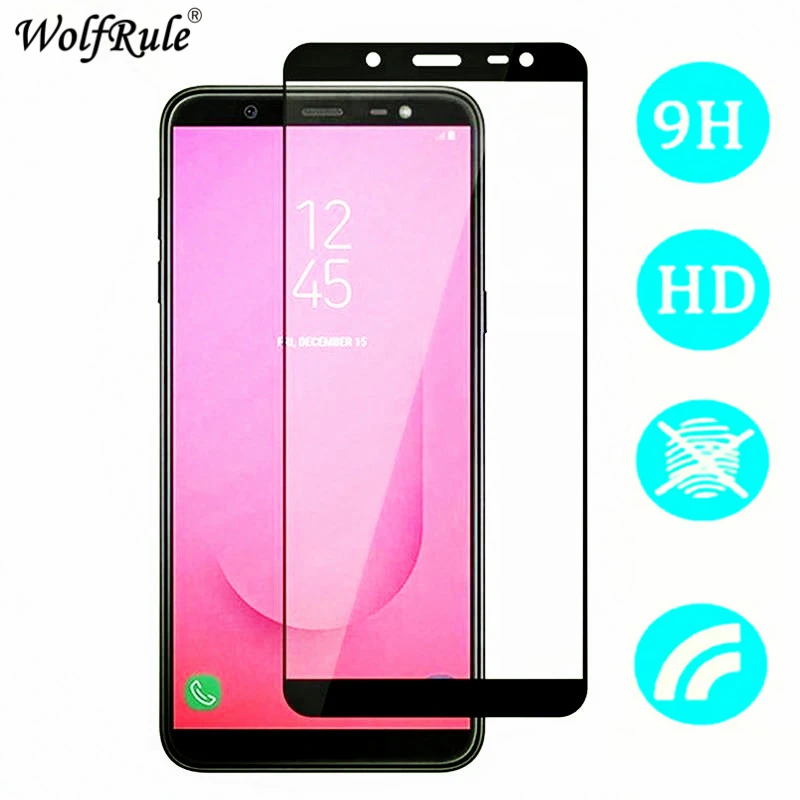 Wolfrule полноэкранное закаленное стекло для Samsung Galaxy J6 Plus защитная цветная пленка