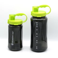 1L 2L Black Oversized Water Bottle 1000ml 2000ml Fashion Portable Herbalife Nutrition Custom Shake Sports Water