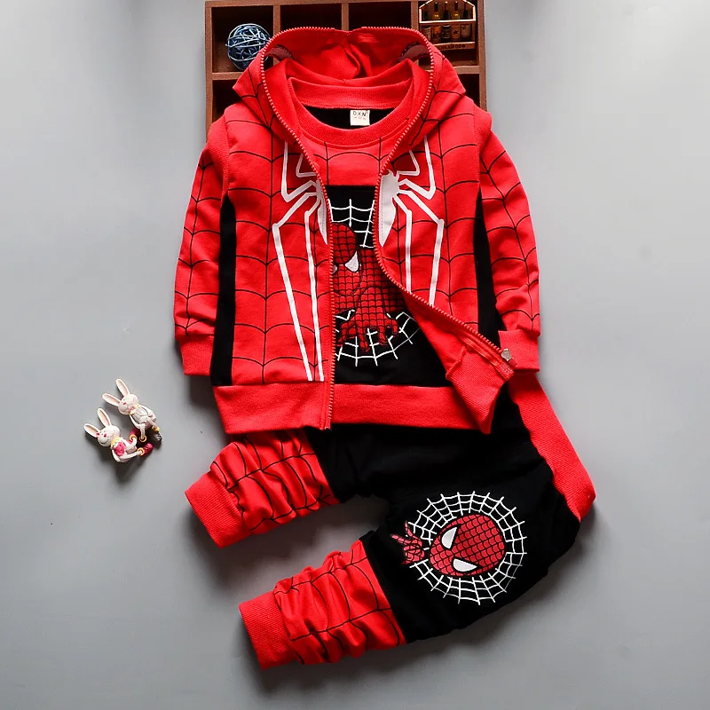 

New Spiderman Baby Boys Clothing Sets Cotton Sport Suit For Boys Clothes Spring Spider Man Costumes KIds Clothes 3 piece set