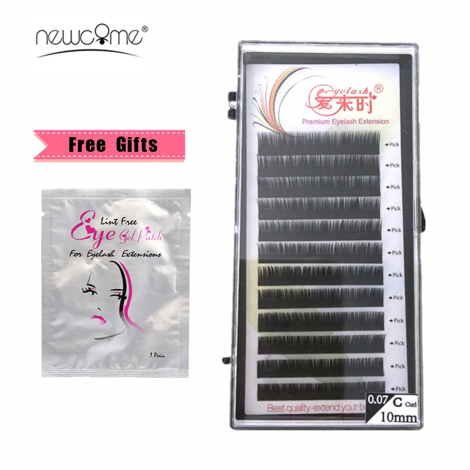 

NEWCOME Individual Eyelashes Soft Lash Extension Supplies B C CC D False Mink Eyelash Extension Russian Volume Lashes 0.03-0.25