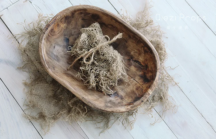 

HOT New Custom Handmade DIY Linen Filling Rope Weave Backdrop Basket Laying Filler Knit Village Fabric Newborn Photography Props