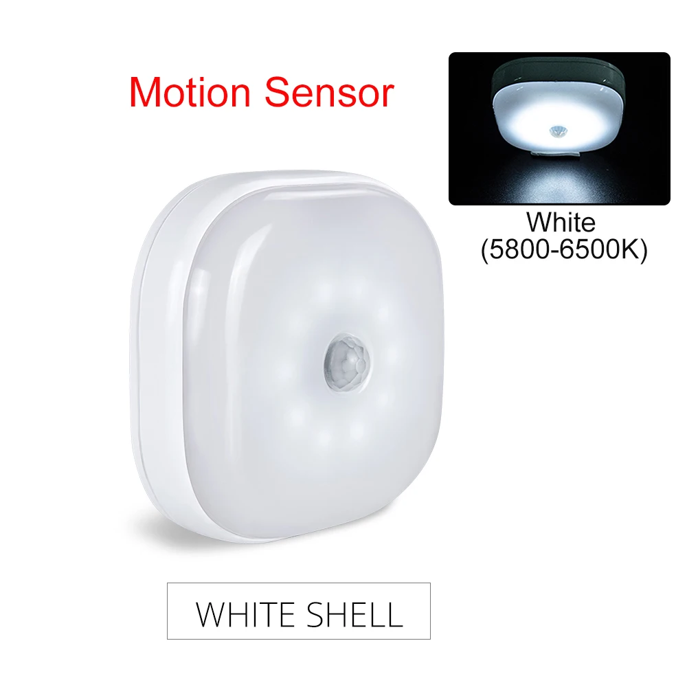 EeeToo светодиодный сенсорный Ночной светильник, лампа для спальни, мини умный ночной Светильник s PIR датчик движения, энергосберегающая лампа, настенный светильник светодиодный - Испускаемый цвет: F White-White Color