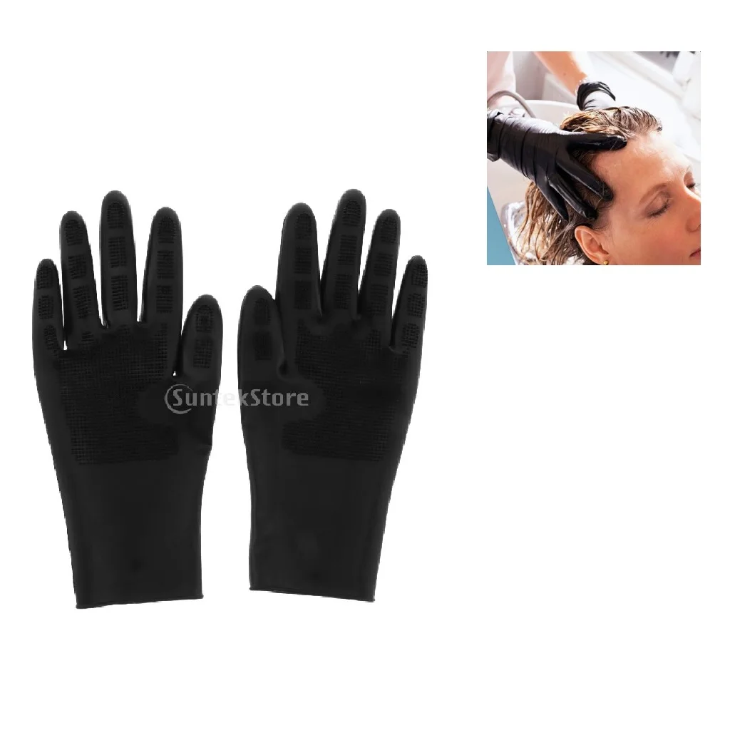 Premium Grip Heat Resist Silicone Gloves Salon Hair Dye Washing Household Kitchen Reusable Cleaning Tool